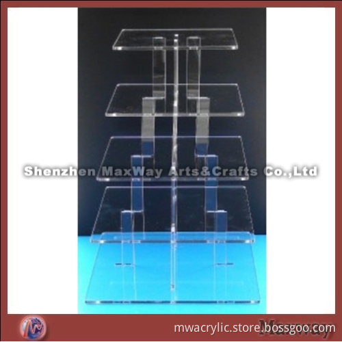 Transparent Square 5 Tiers Acrylic Party Cupcake Stand